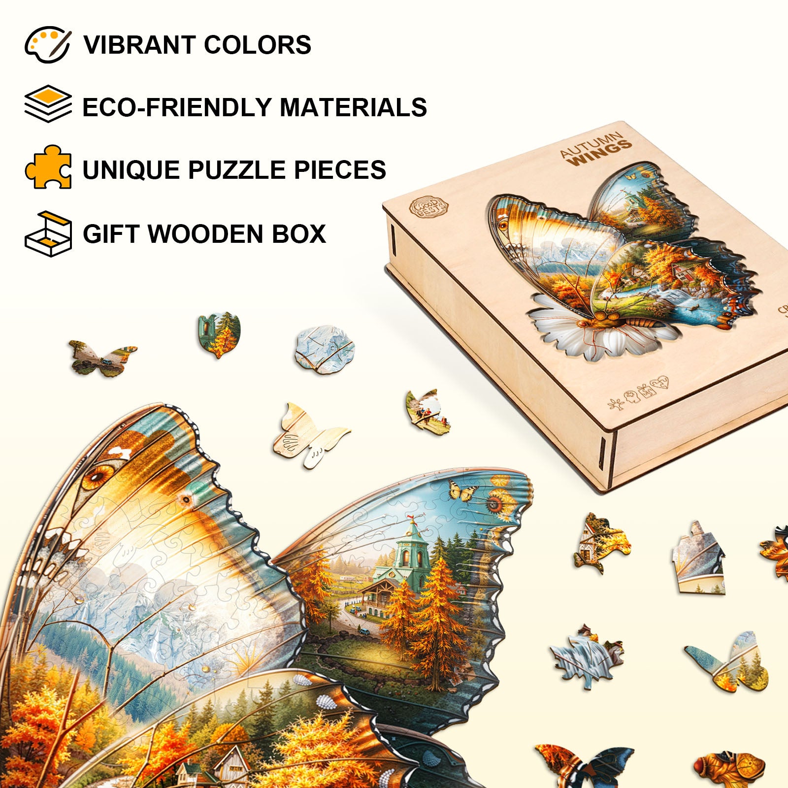 Autumn Wings Wooden Jigsaw Puzzle