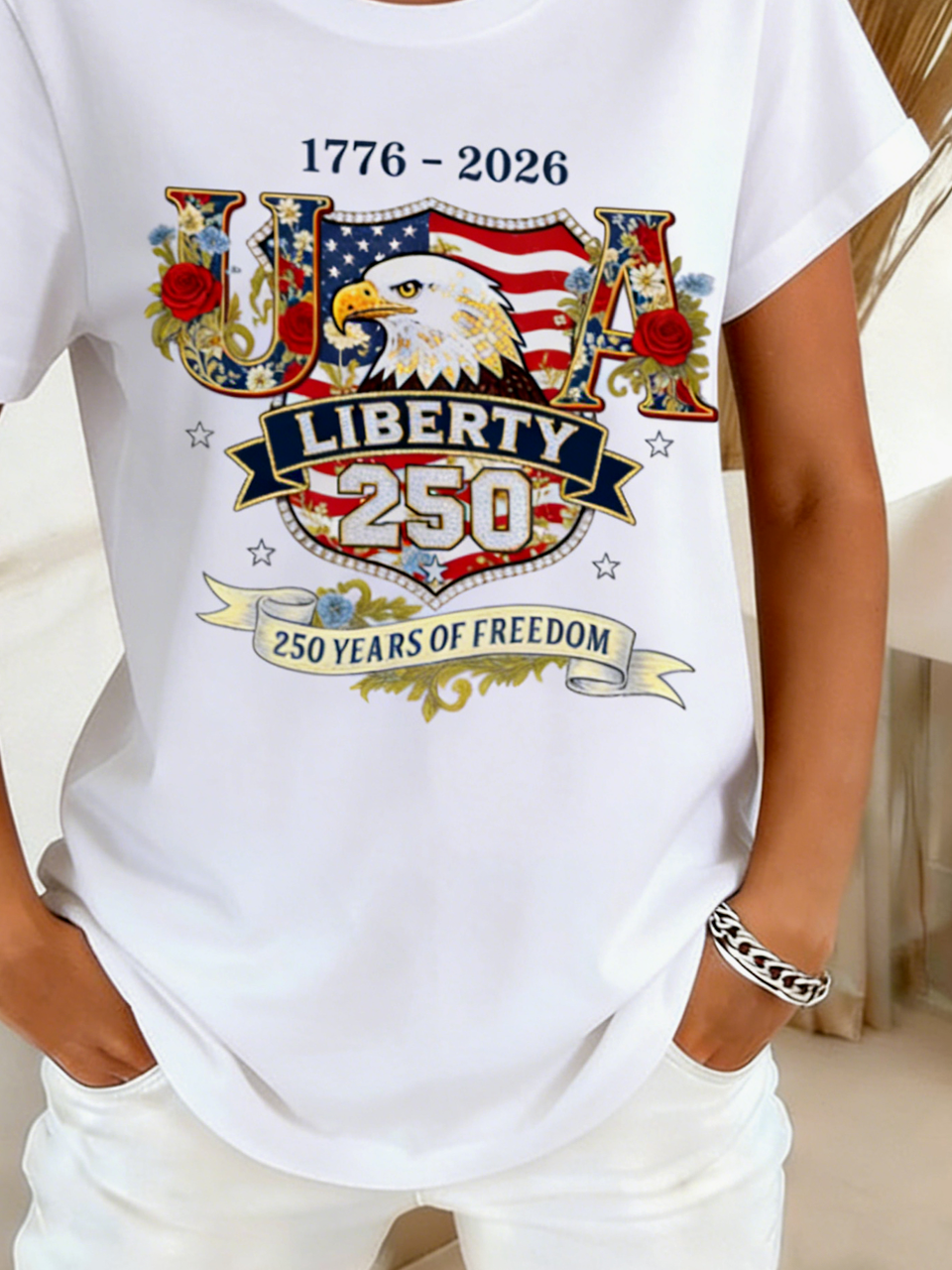 Casual Text Letters Regular Fit Cotton T-Shirt