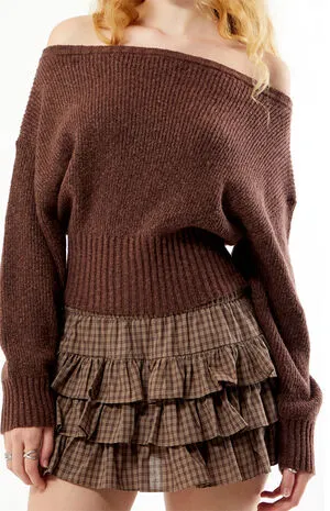 Women's Ribbed Off-The-Shoulder Sweater