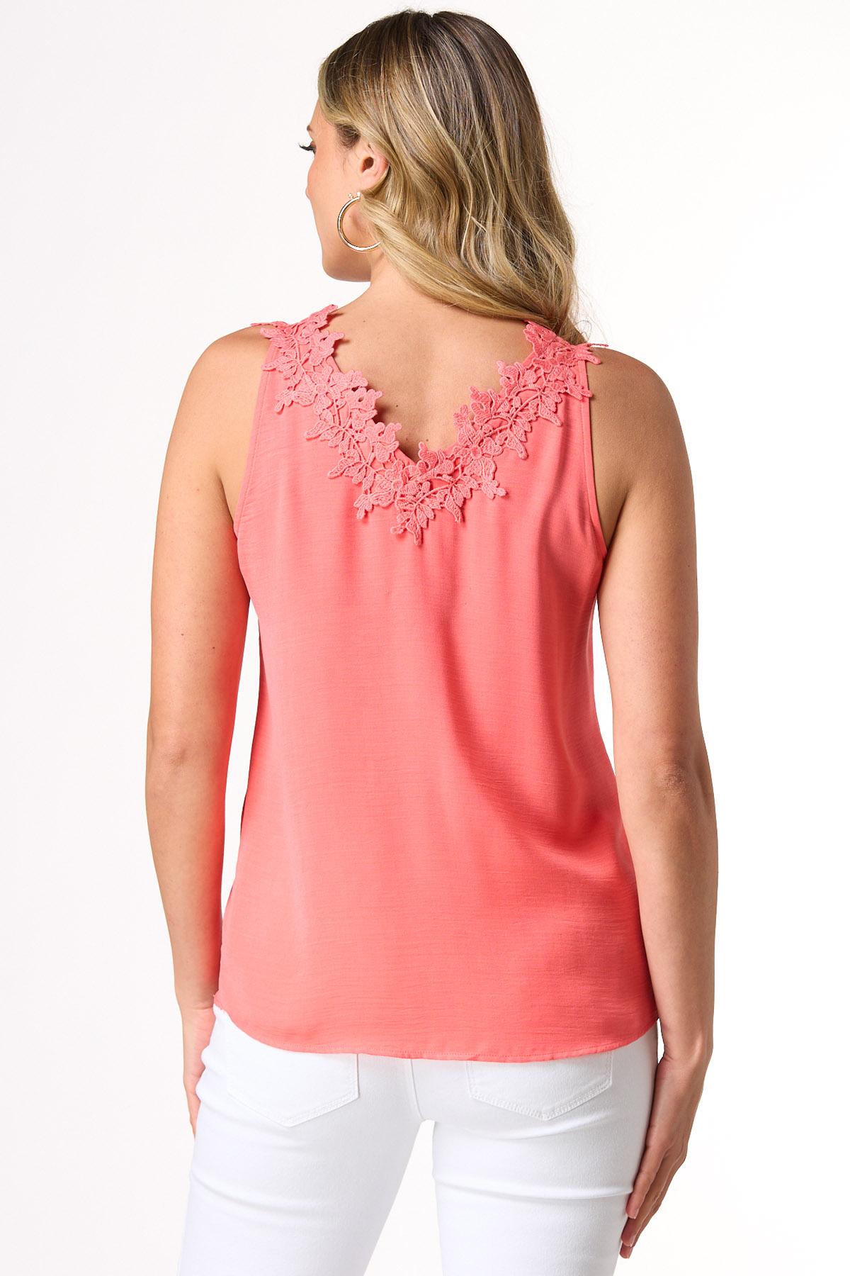 Floral Crochet Applique Tank