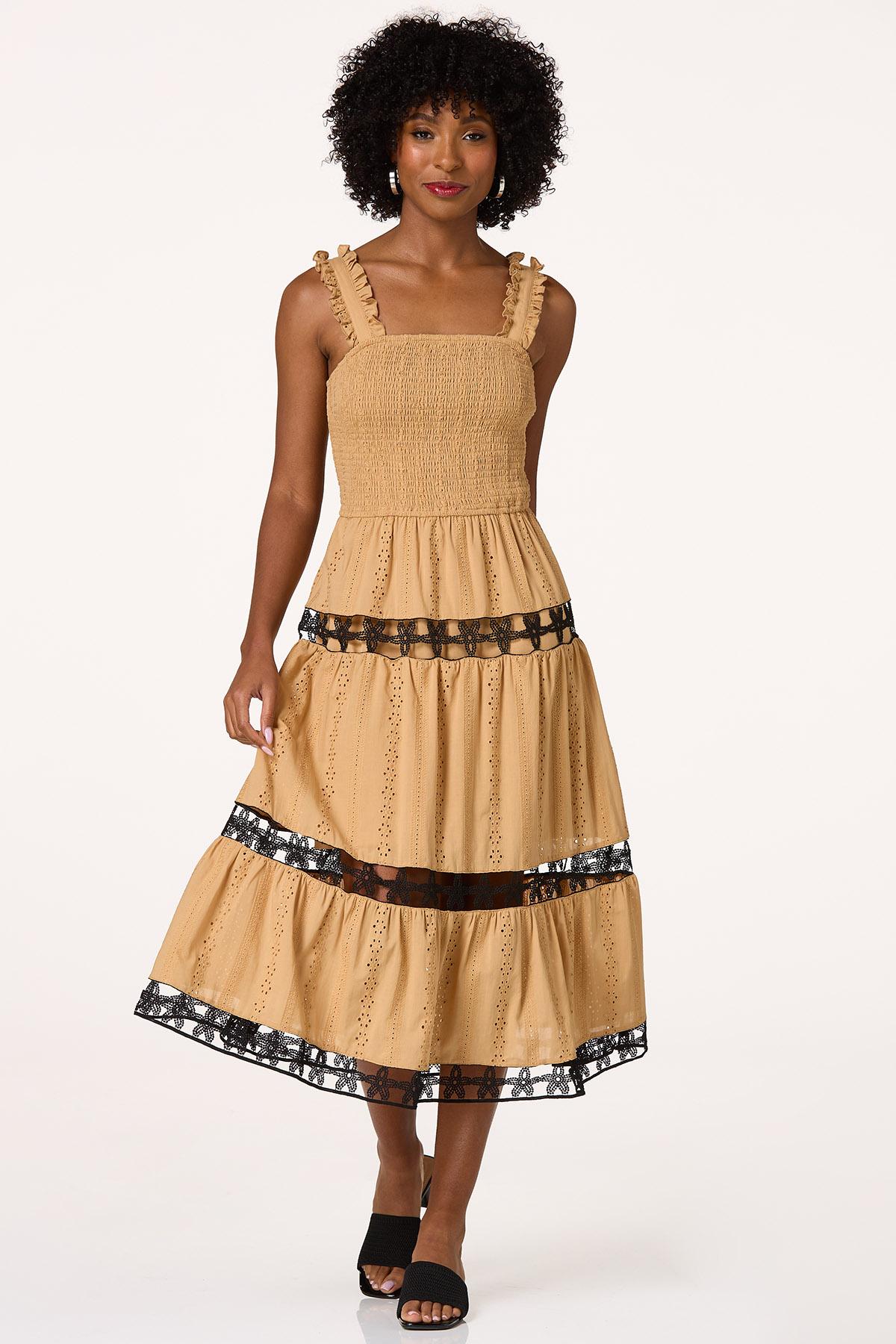 Smocked Eyelet Lace Dress