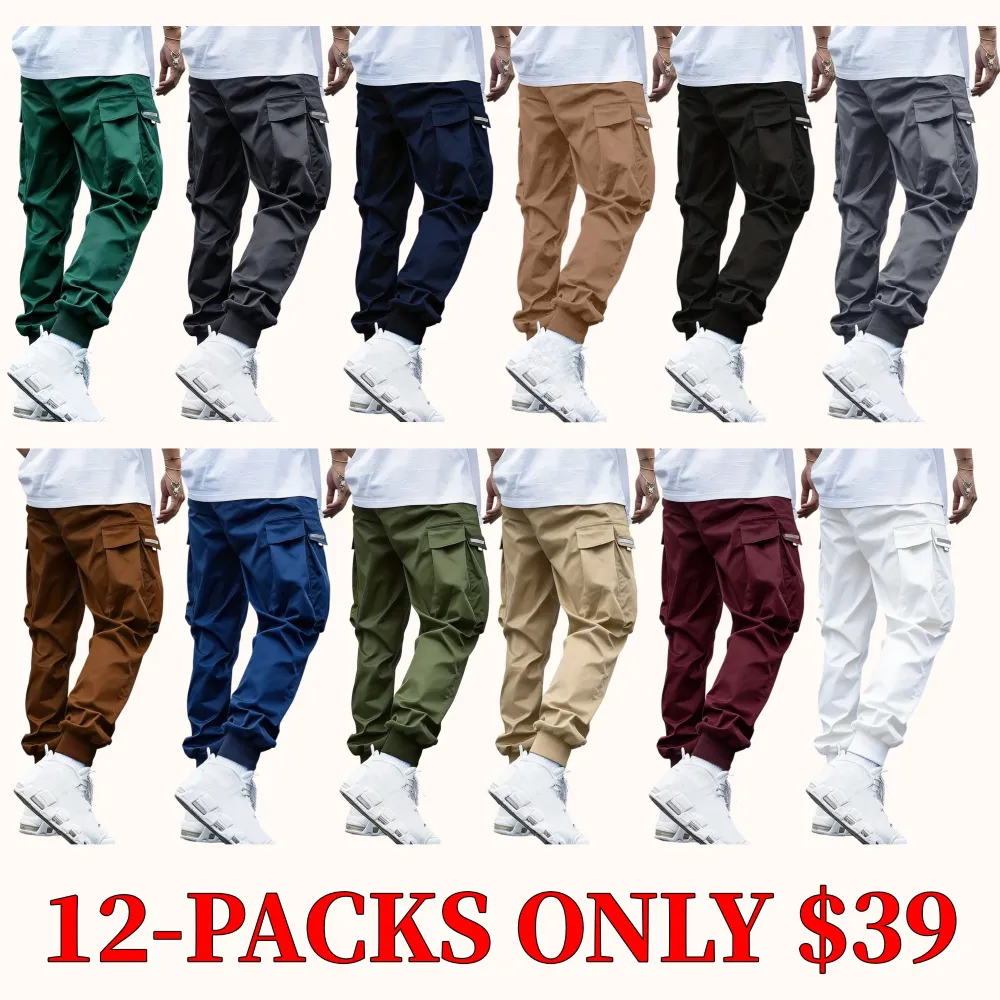 Men's stylish work pants with large pockets