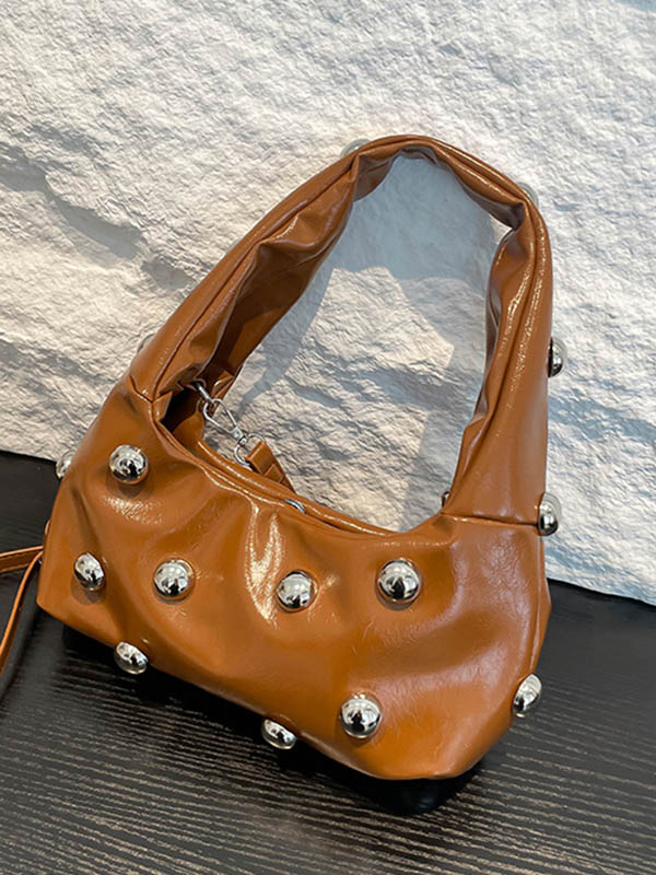 Geometric Rivet Shoulder Bags Handbags