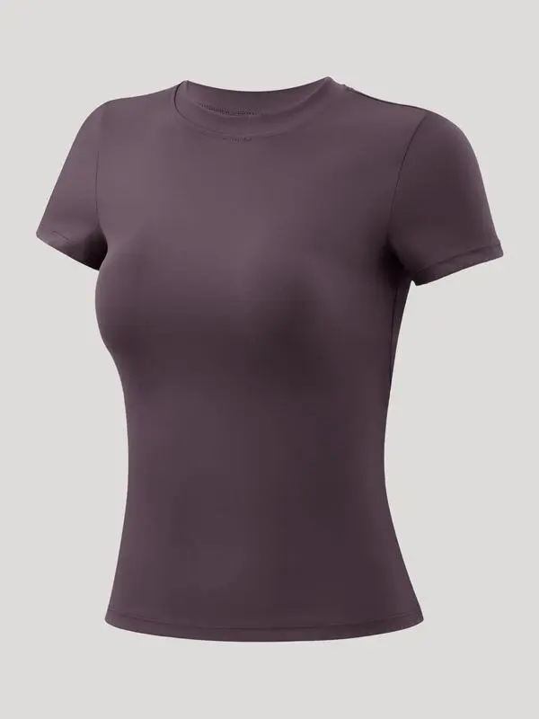 Women's Solid Round Neck Sports Tee (Less than $3 each!)