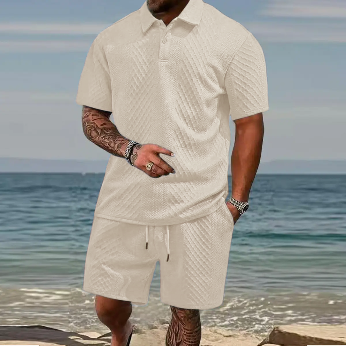 Men’s Relaxed Summer Polo & Shorts Set