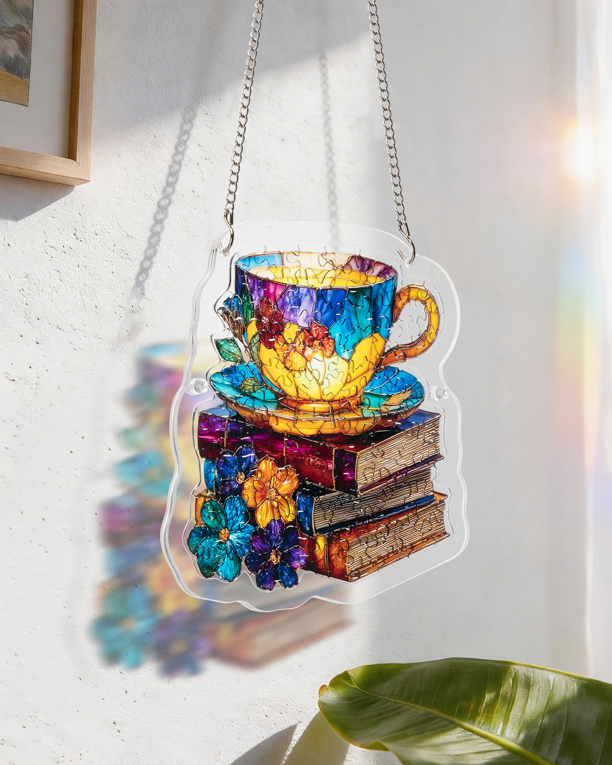 Radiant Bloom Teacup Light Suncatcher-Acrylic Window Art