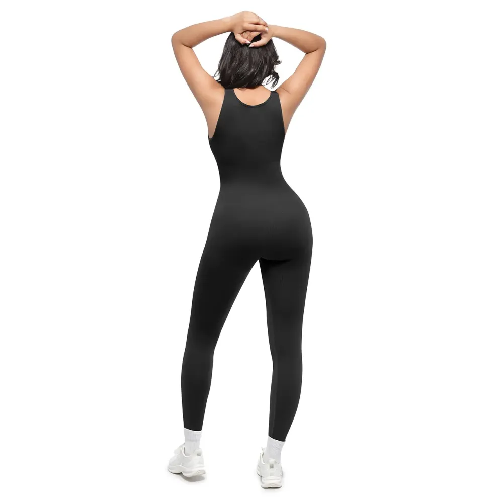 Deep V-neck shapewear bodysuit with breast support