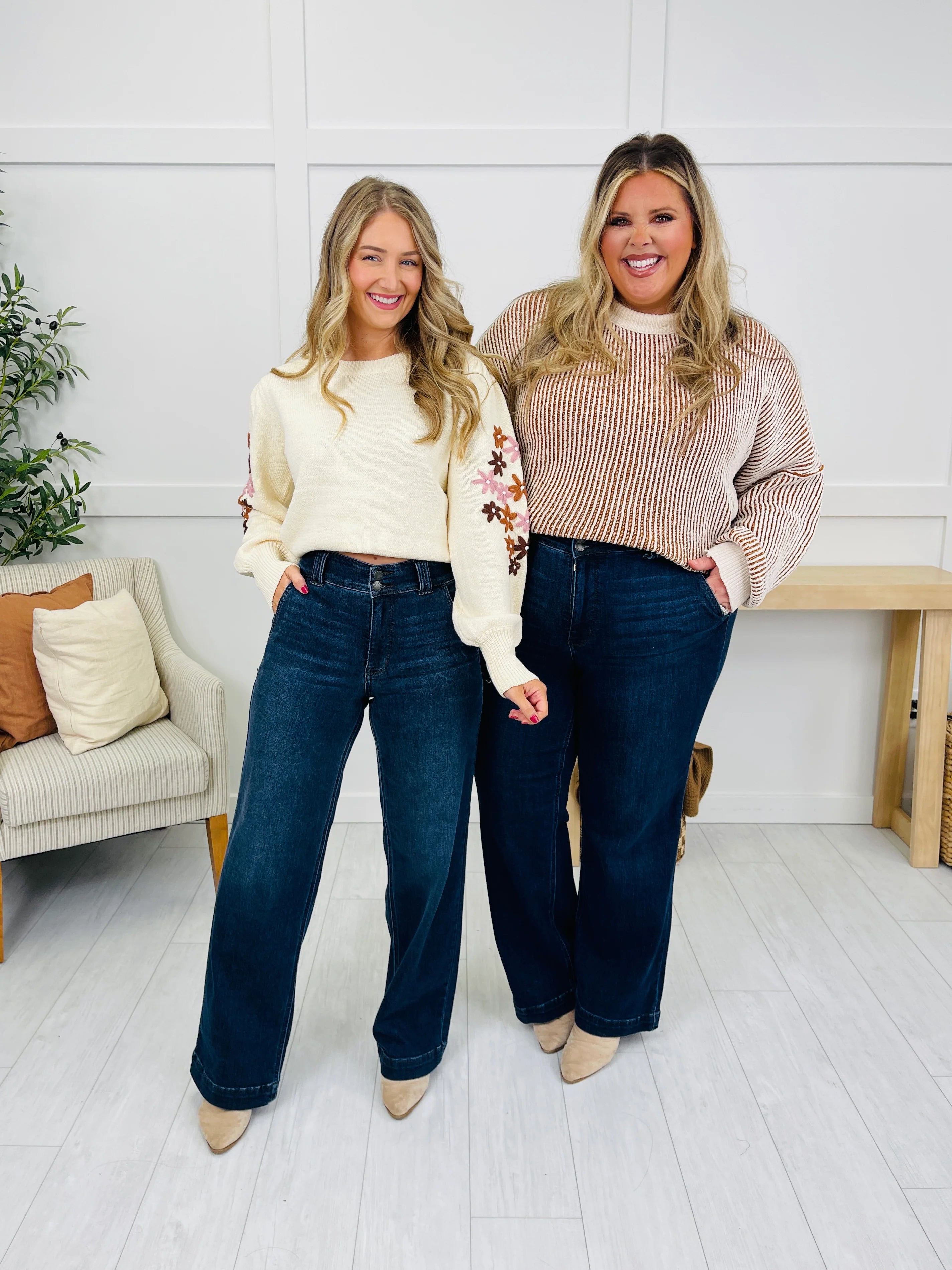 Judy Blue Double Time Wide Leg Jeans