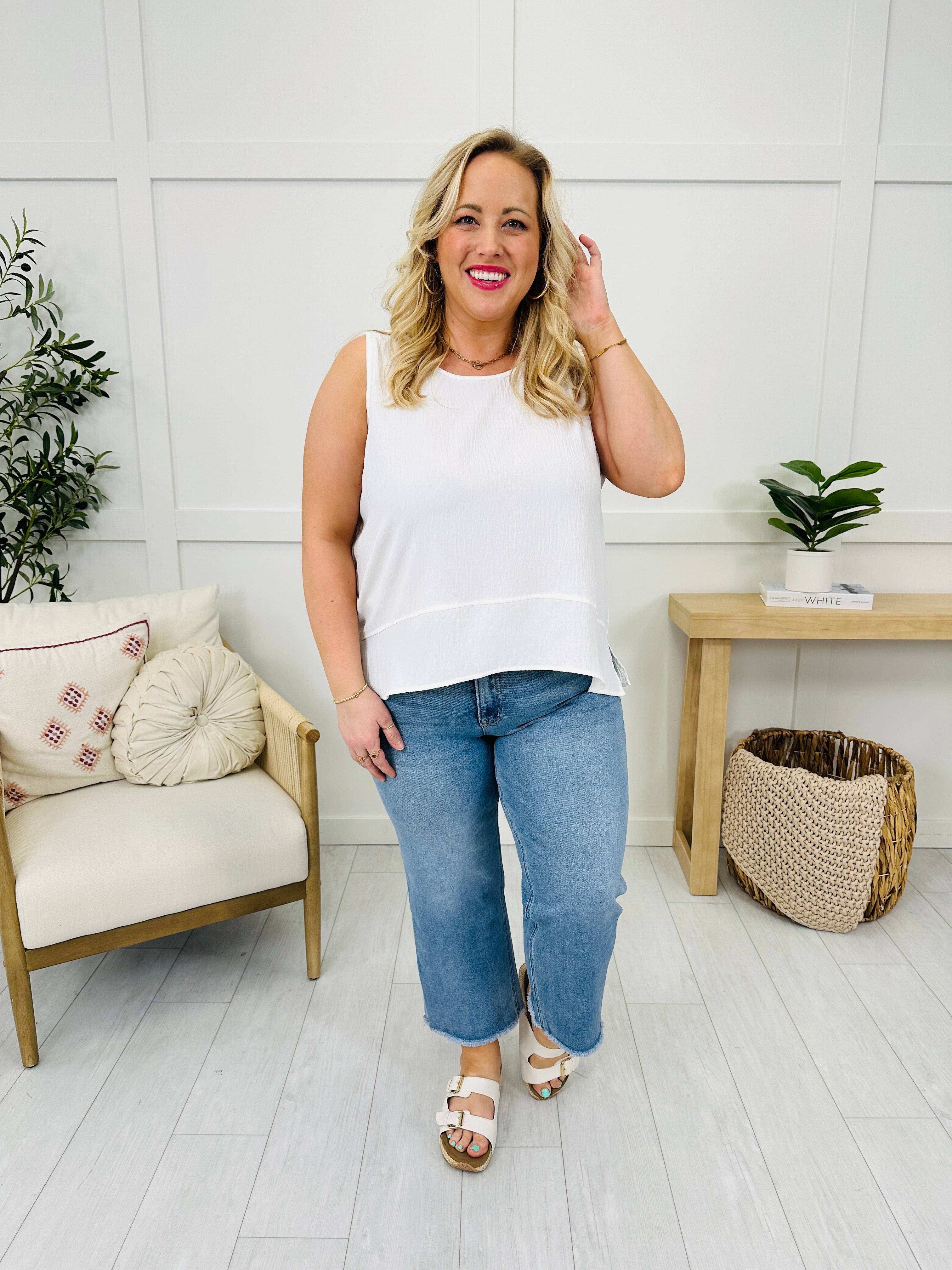 Lovervet A Cut Above Cropped Slim Wide Leg Jeans