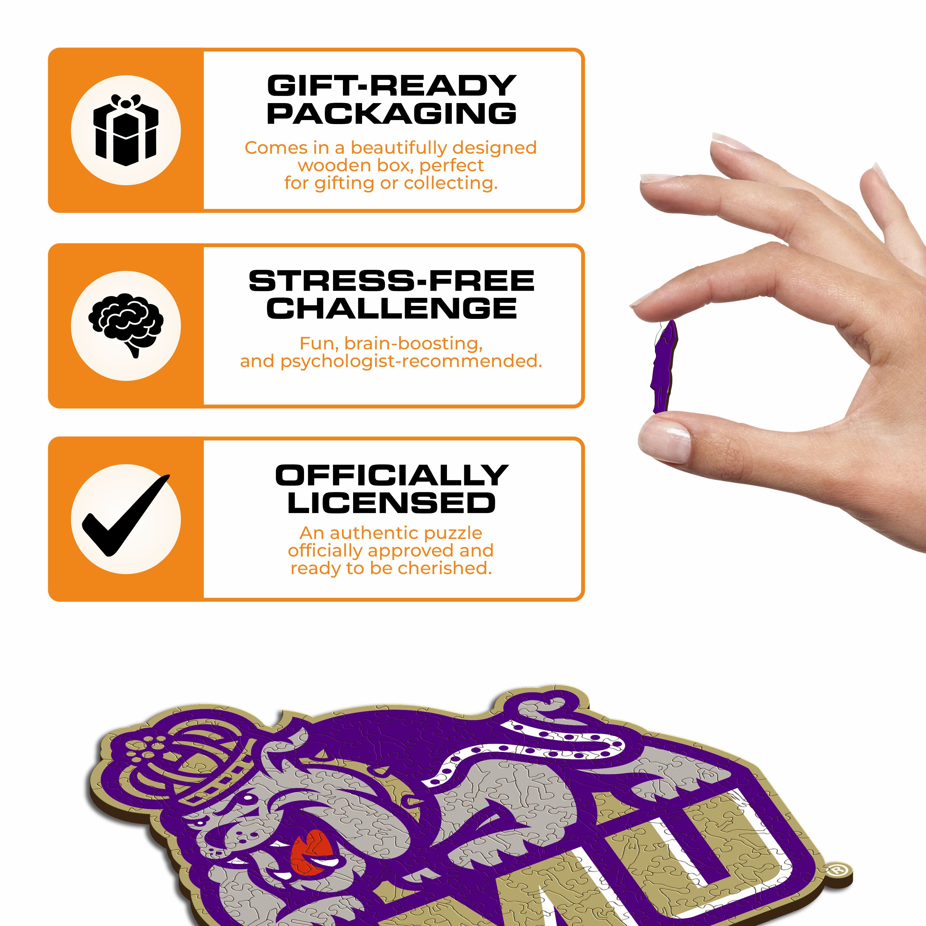 James Madison University Mascot - Wooden Puzzle