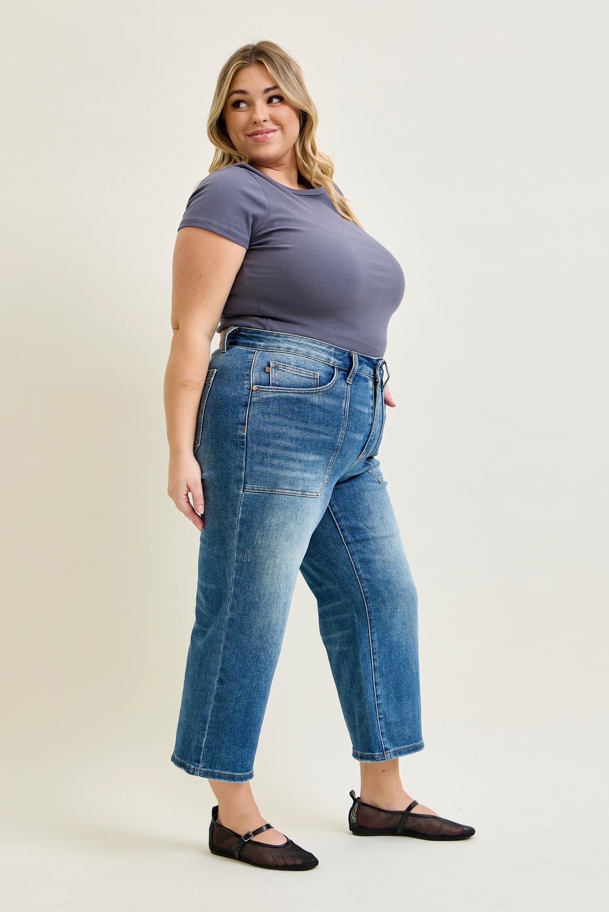 Georgia High Rise Utility Pockets Cropped Wide Leg - PLUS