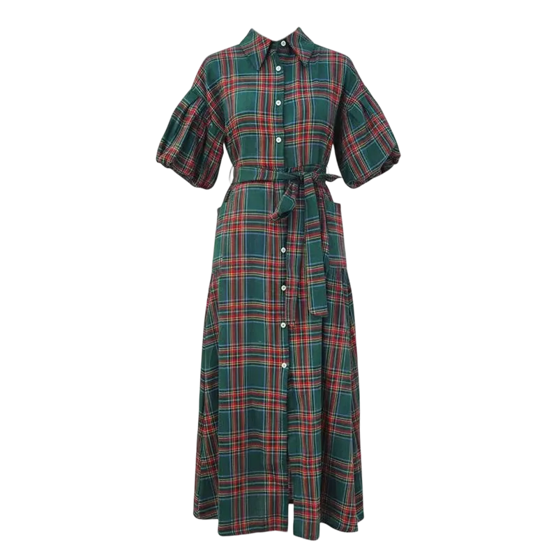 Christmas Womens Casual Button Down Shirt Dress