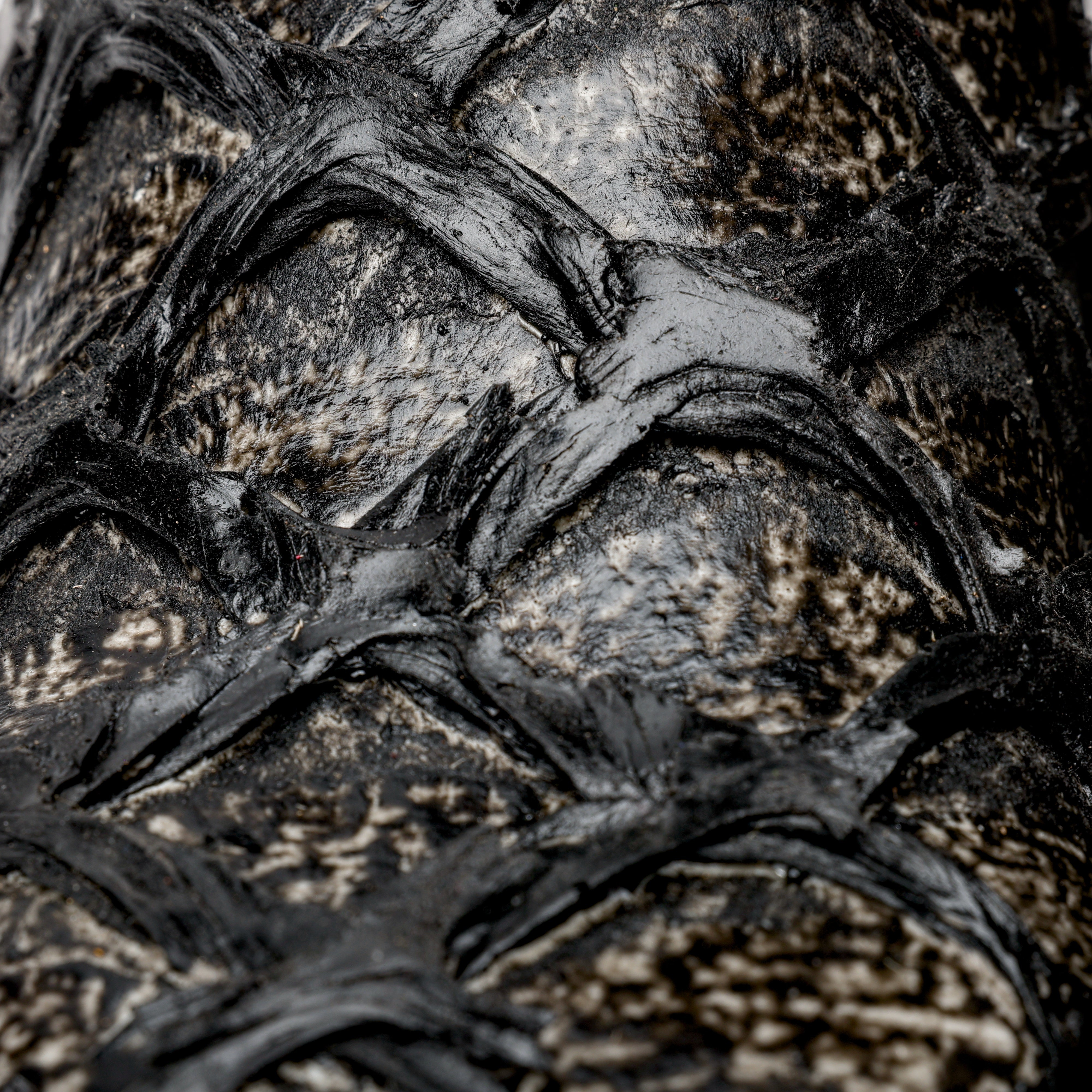 Midnight Grey Jumbo Pirarucu Leather Boots - Square Toe