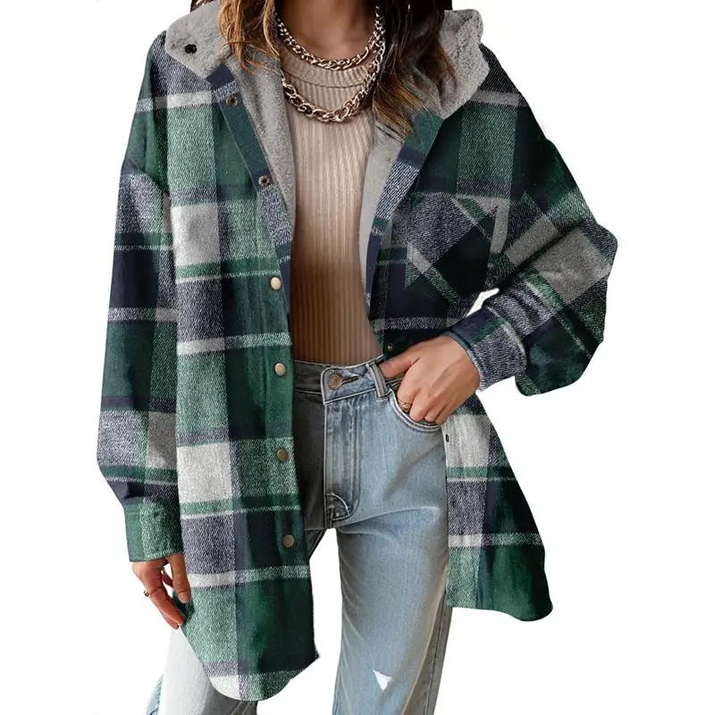 Women's Flannel Hooded Plaid