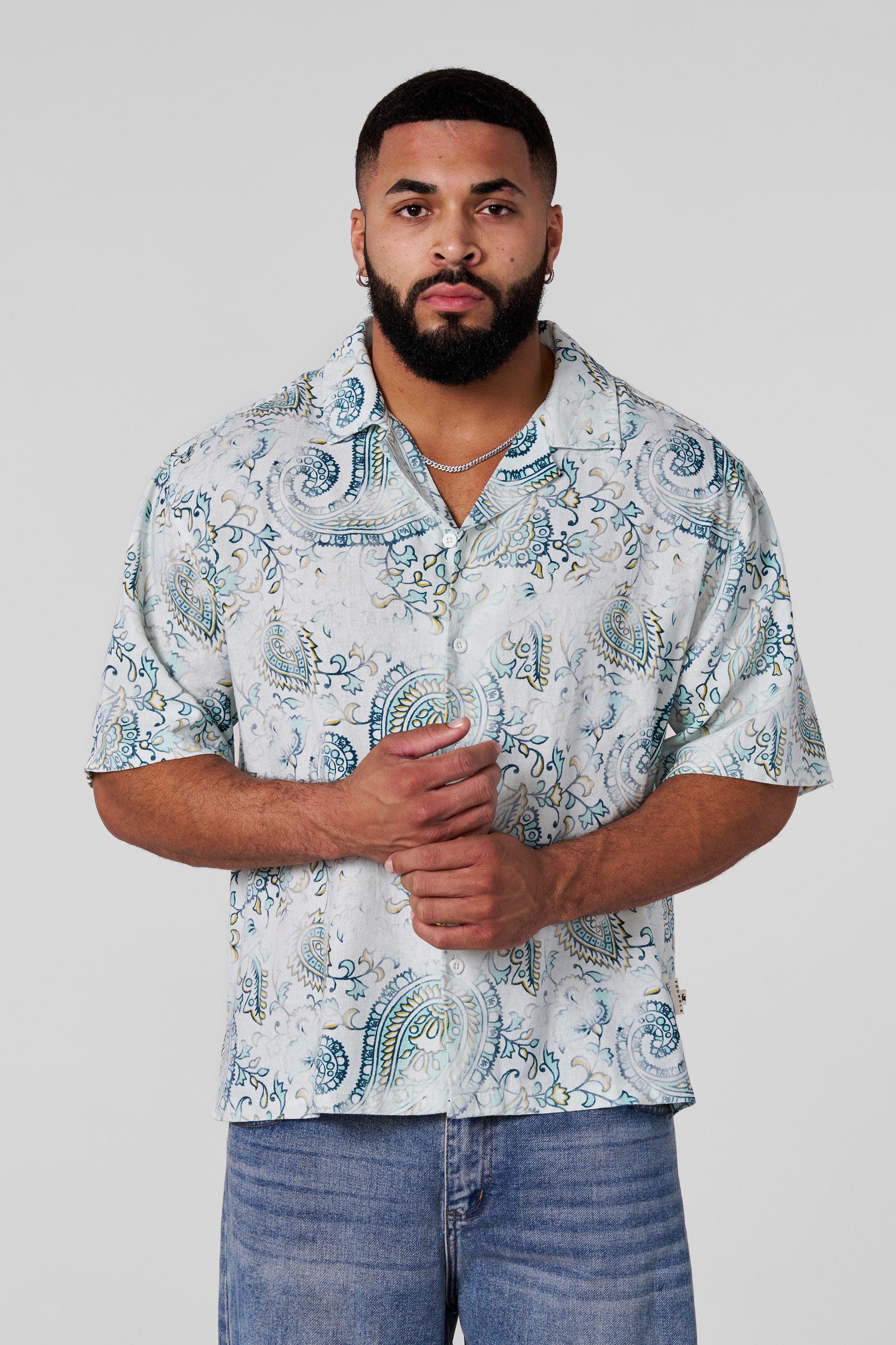 4093 - Mosaic Linen Button-Ups
