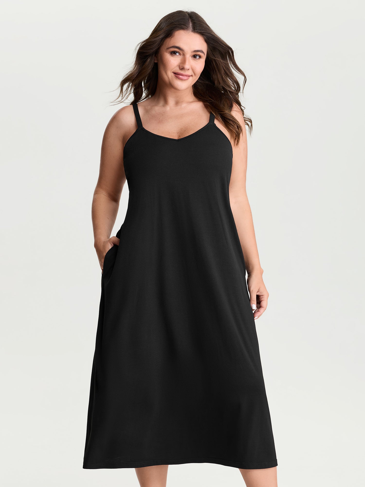 Supersoft Stretchy Supportive Bra Flowy Midi Dress