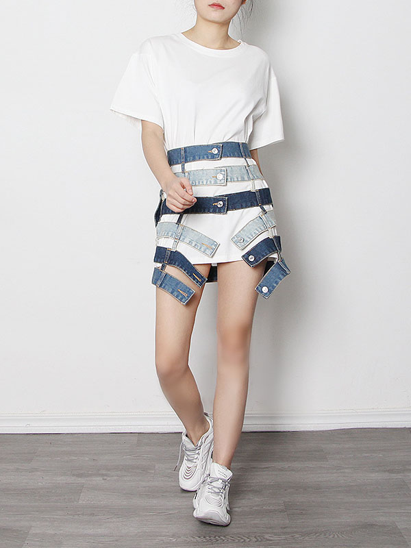 Stylish Selection Irregularity High-Waisted Hollow Skirts Bottoms