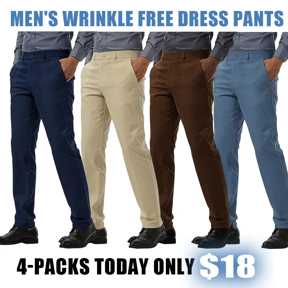 Men's Slim Fit Wrinkle Free Dress Pants