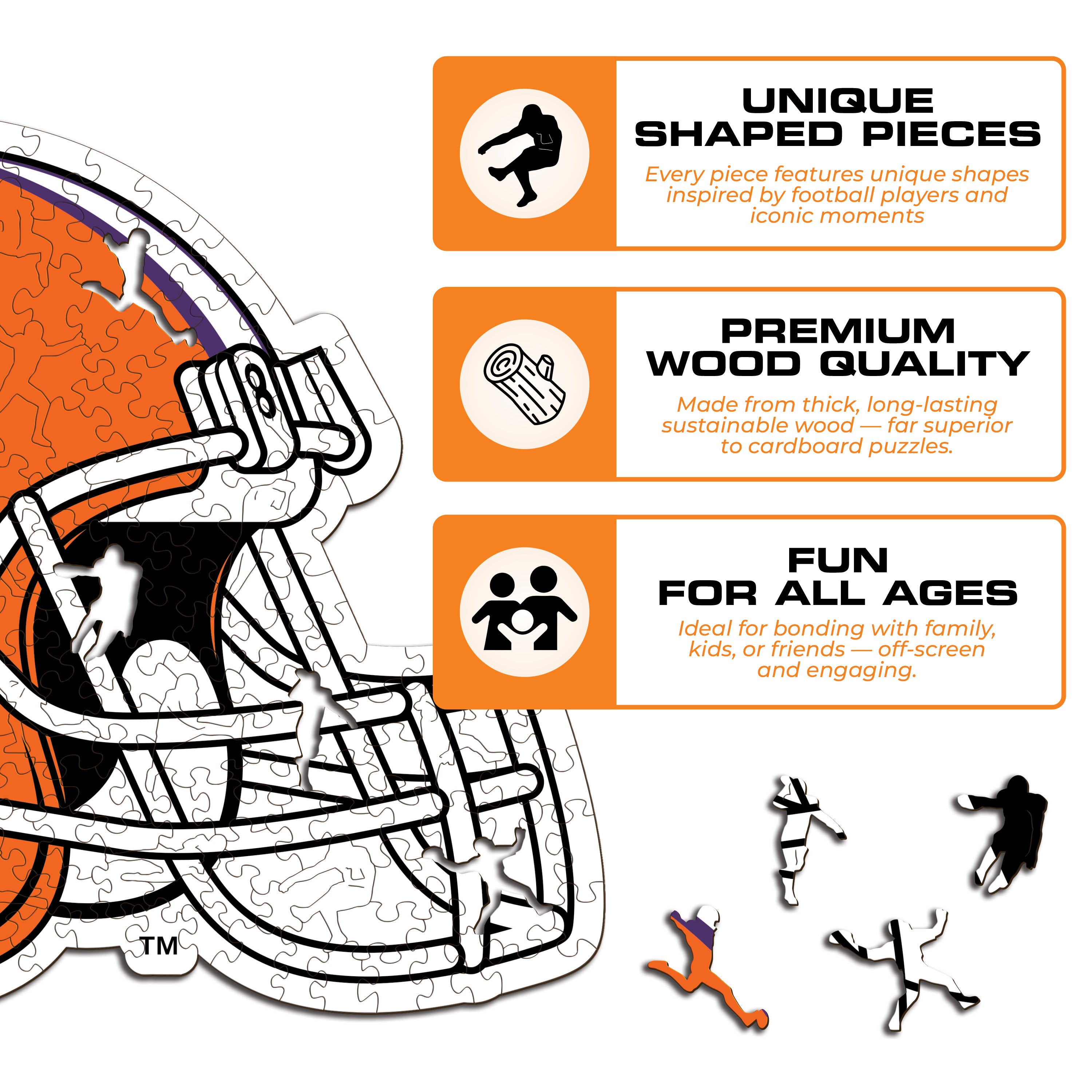 Clemson University Helmet - Wooden Puzzle