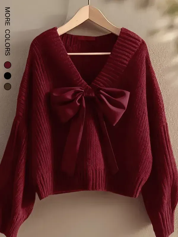 Women's Casual Bow Knit Sweater