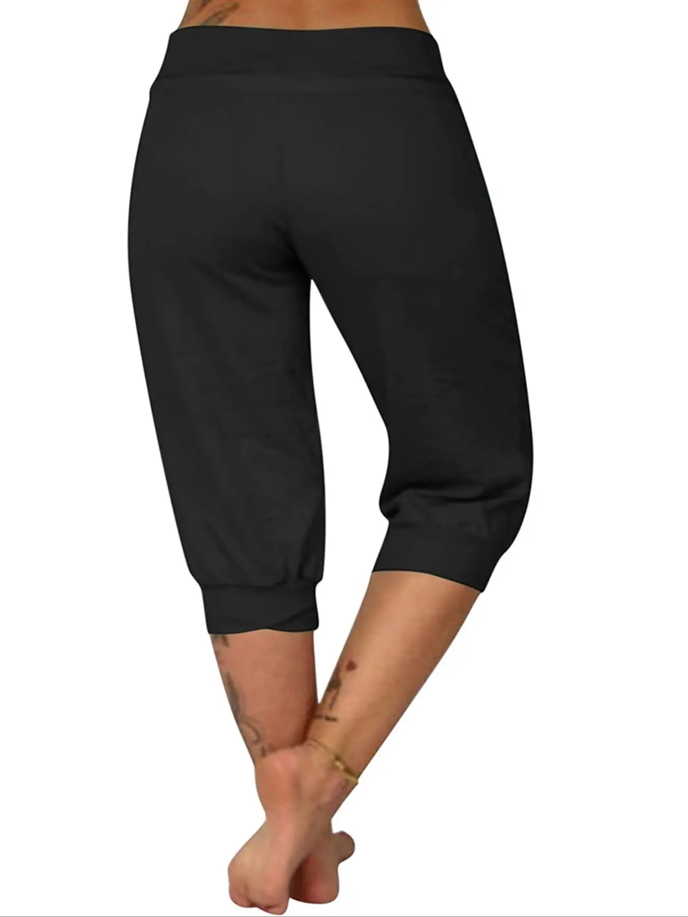 Women’s Plus Size Capri Pants – Casual Comfy Summer Cropped Trousers