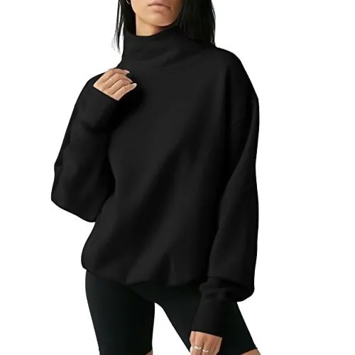 Women's Oversized Turtleneck Sweatshirt Long Sleeve Pullover Casual Tops