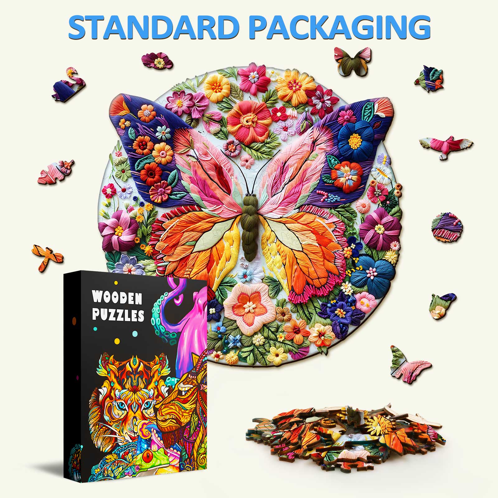 Woven Butterfly Wooden Jigsaw Puzzle