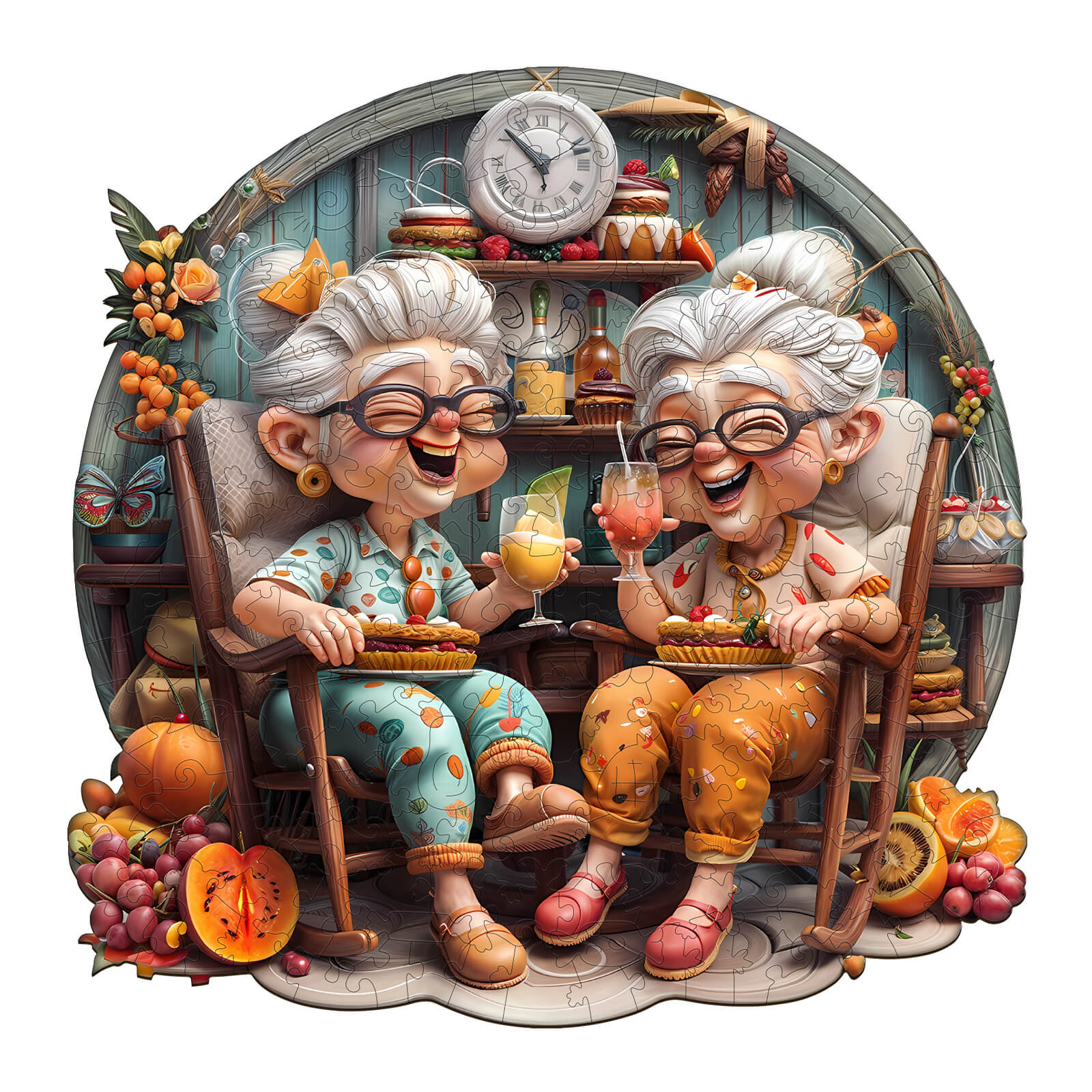 Grandma's Party  Wooden Jigsaw Puzzle