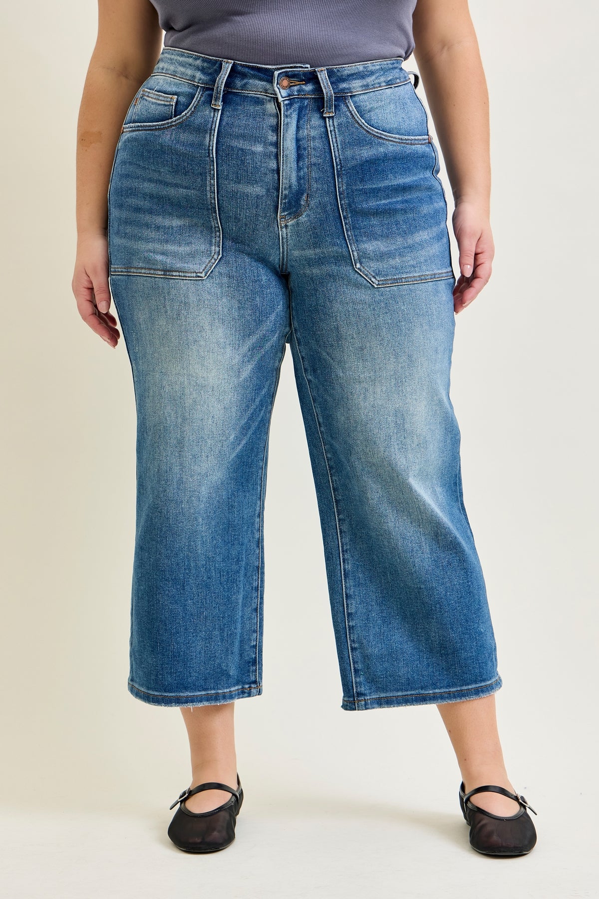 Georgia High Rise Utility Pockets Cropped Wide Leg - PLUS