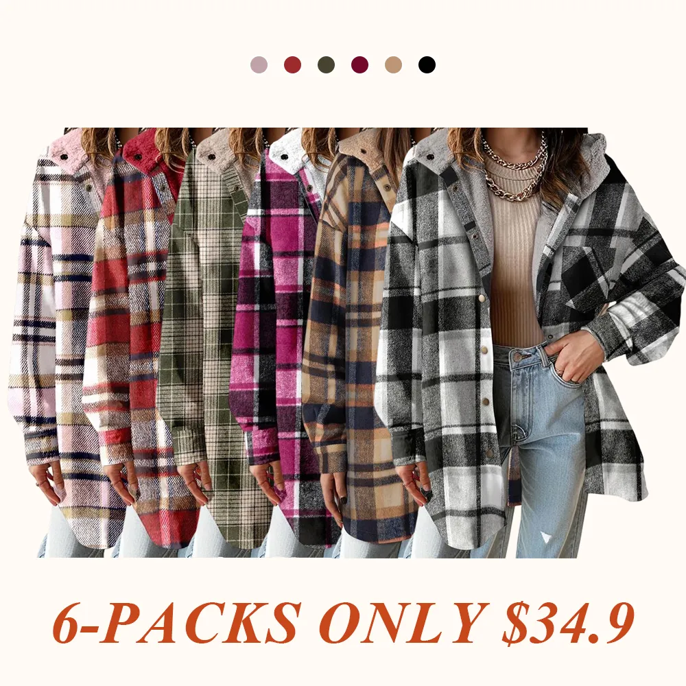 Women's Flannel Hooded Plaid
