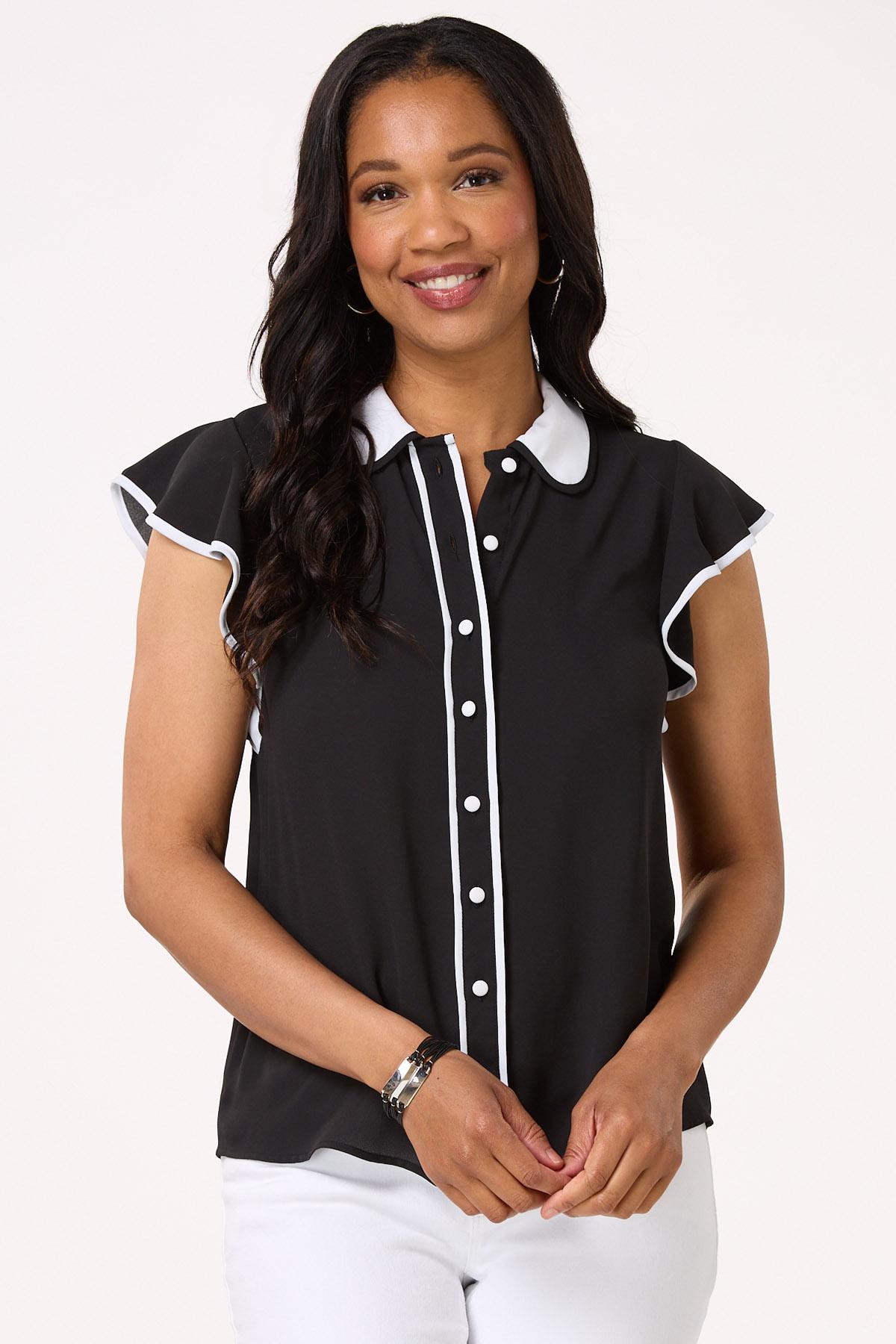 Contrast Collar Shirt