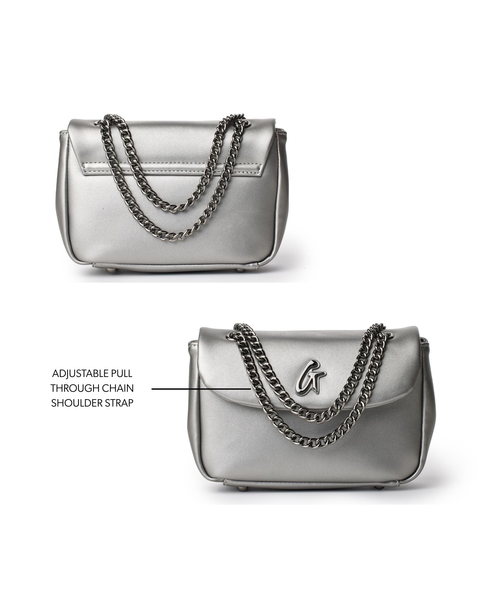 MINI STANDARD FLAP BAG - PLATINUM