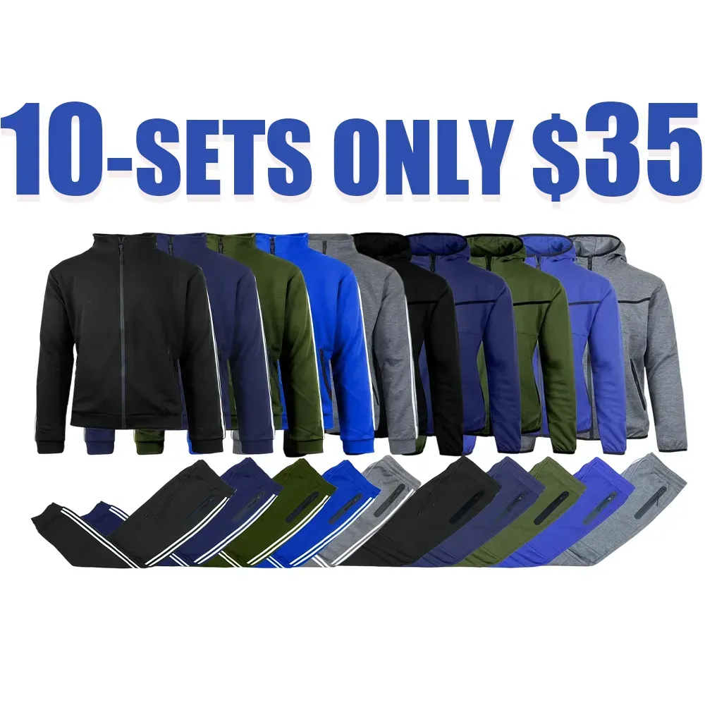 Men's Striped Tracksuit Set - 2 Full Sets