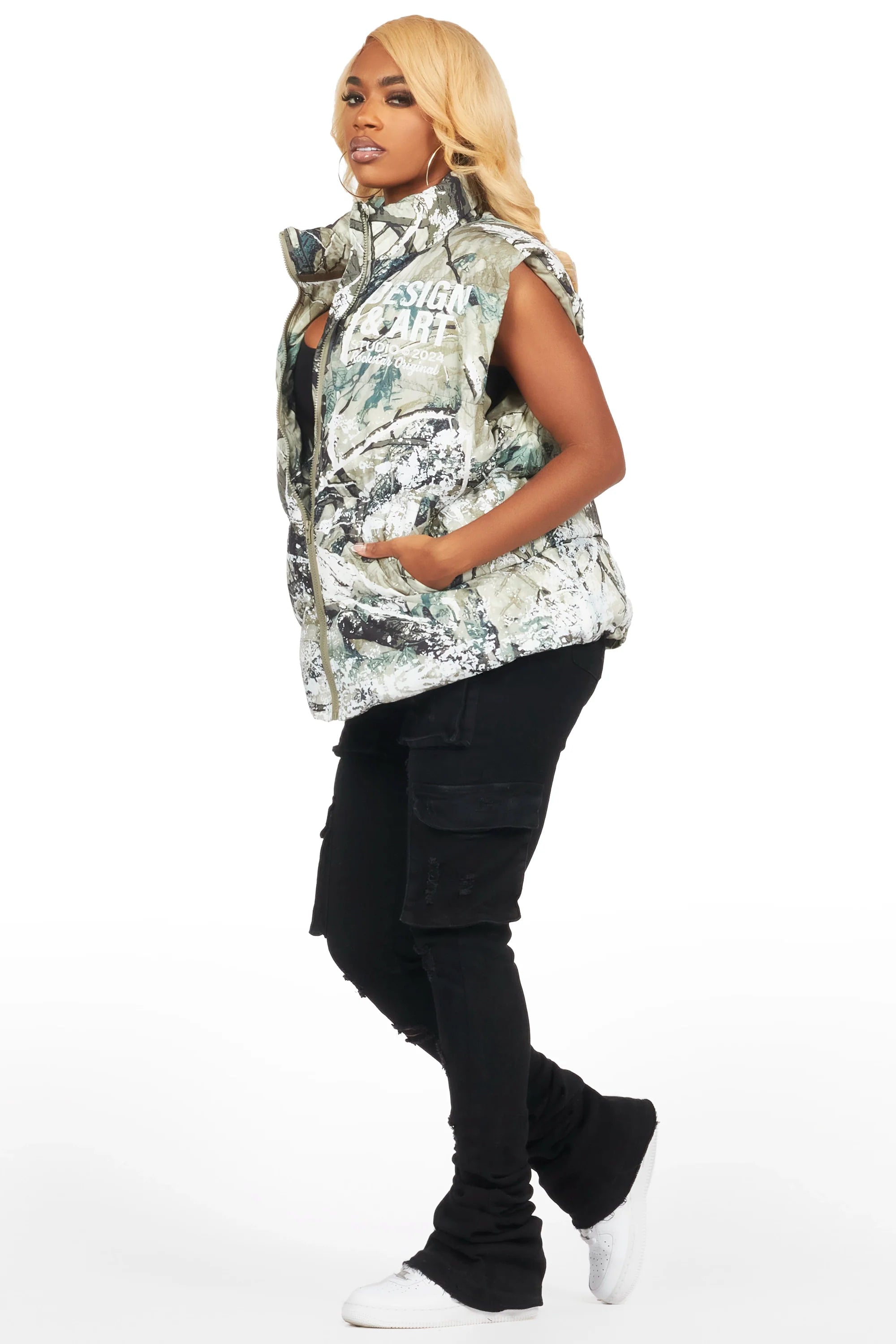 Lamanda Tree Camo Puffer Vest