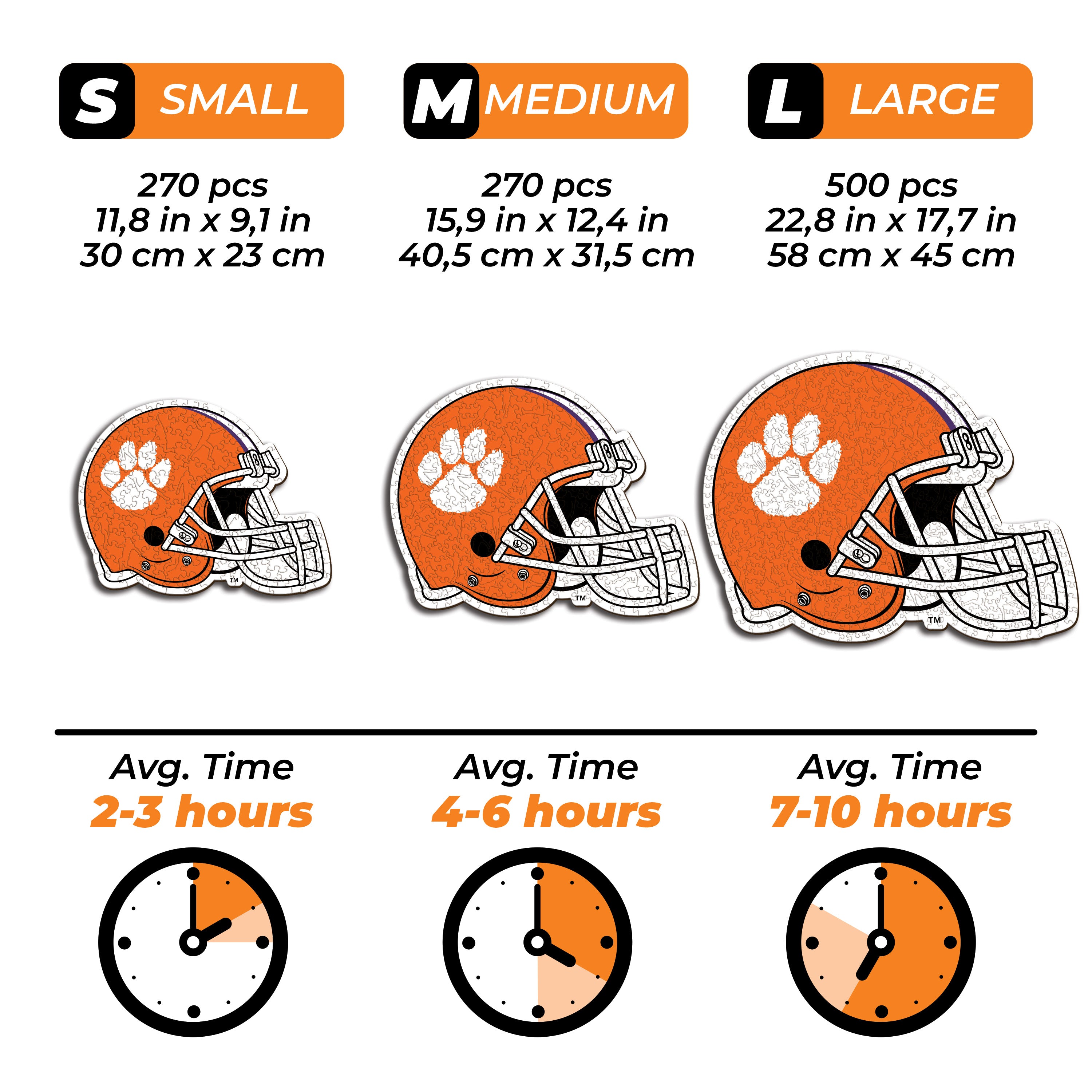 Clemson University Helmet - Wooden Puzzle
