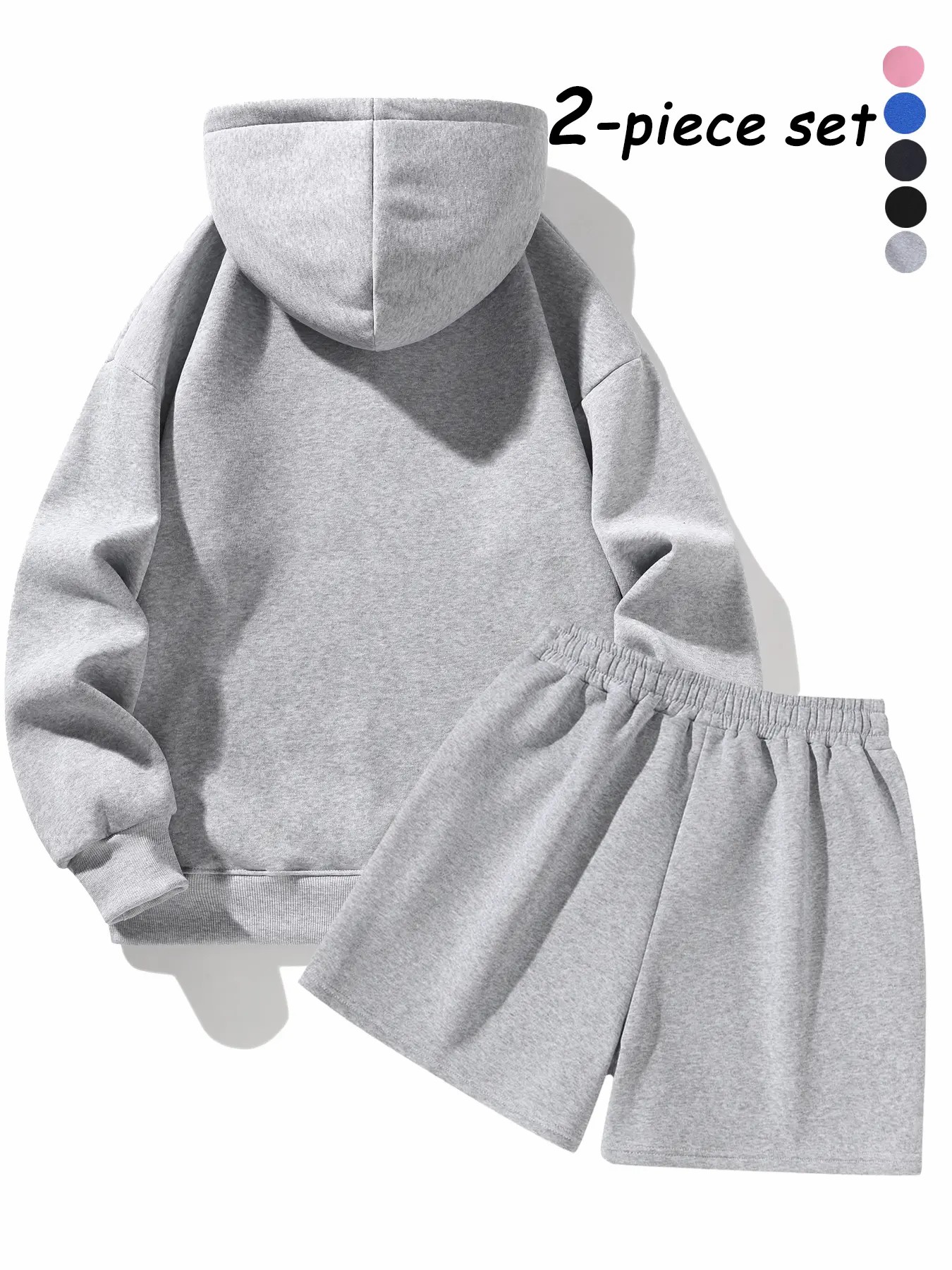 Men's Half-Zip Hoodie & Shorts 2-Piece Set - Casual Warm-Up Jogging Tracksuit