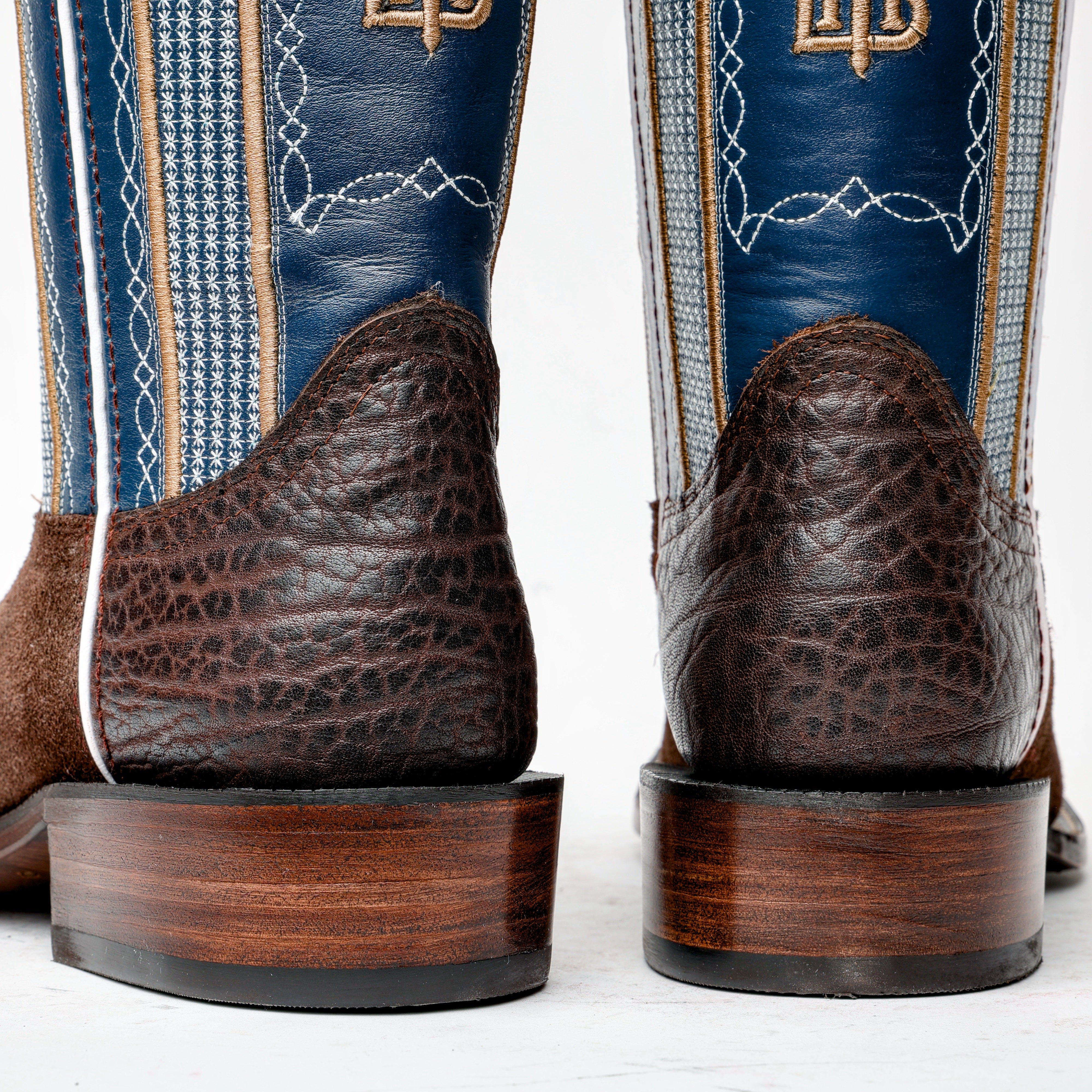 Chocolate Brown Rough-Out Boots - Square Toe