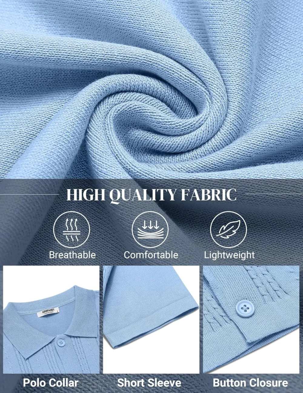 Men's Knit Shirts Short Sleeve Casual Button Down Polo Shirt Summer Beach Vacation Shirts Outfit Top