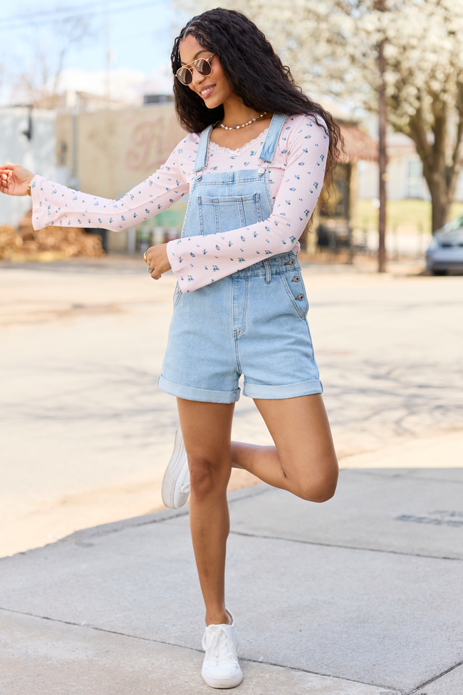 Tessa Light Wash Denim Overalls