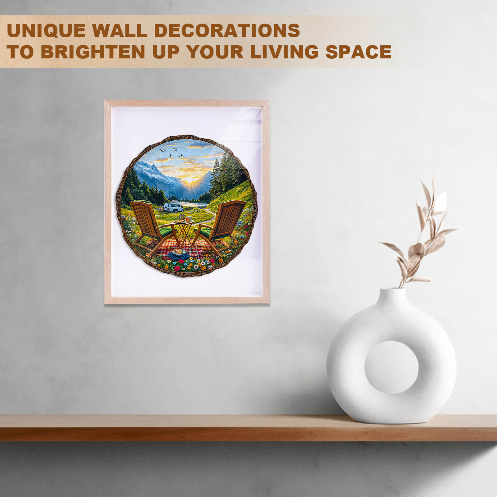 Travel in the mountains Wooden Jigsaw Puzzle