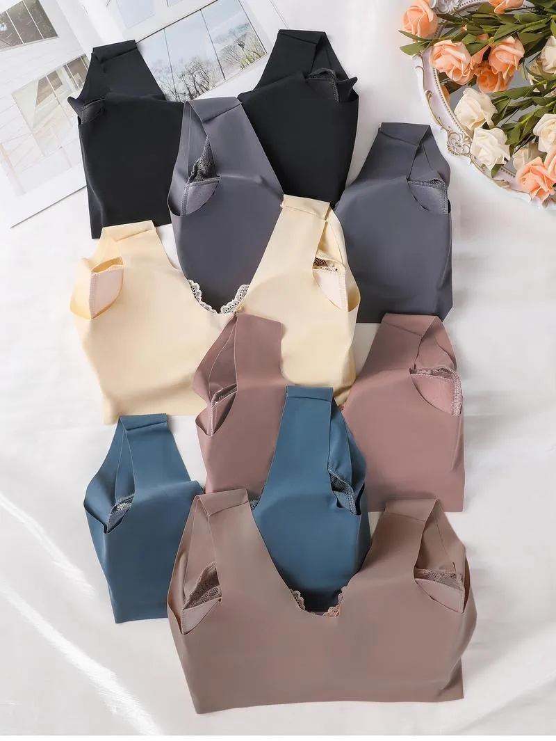 Women's Contrast Lace Hook & Eye Front PushUp Bra