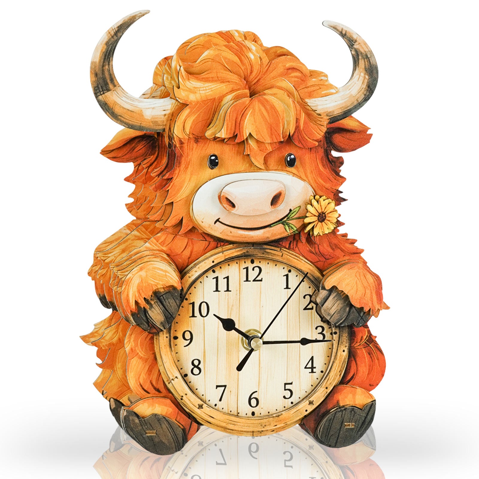 Highland Cattle – DIY Wooden Clock, 3D Puzzle Craft Kit