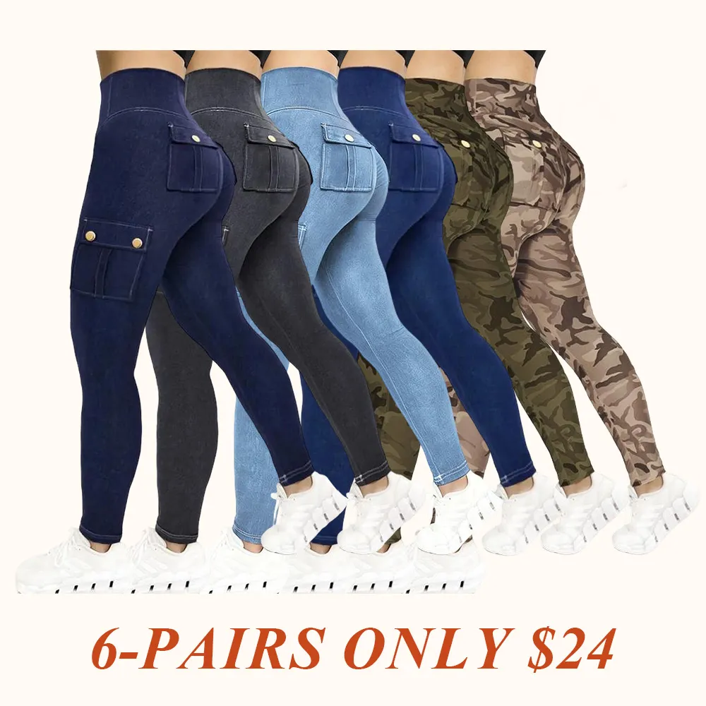 Womens Butt Lifting Leggings with Flap Pockets High