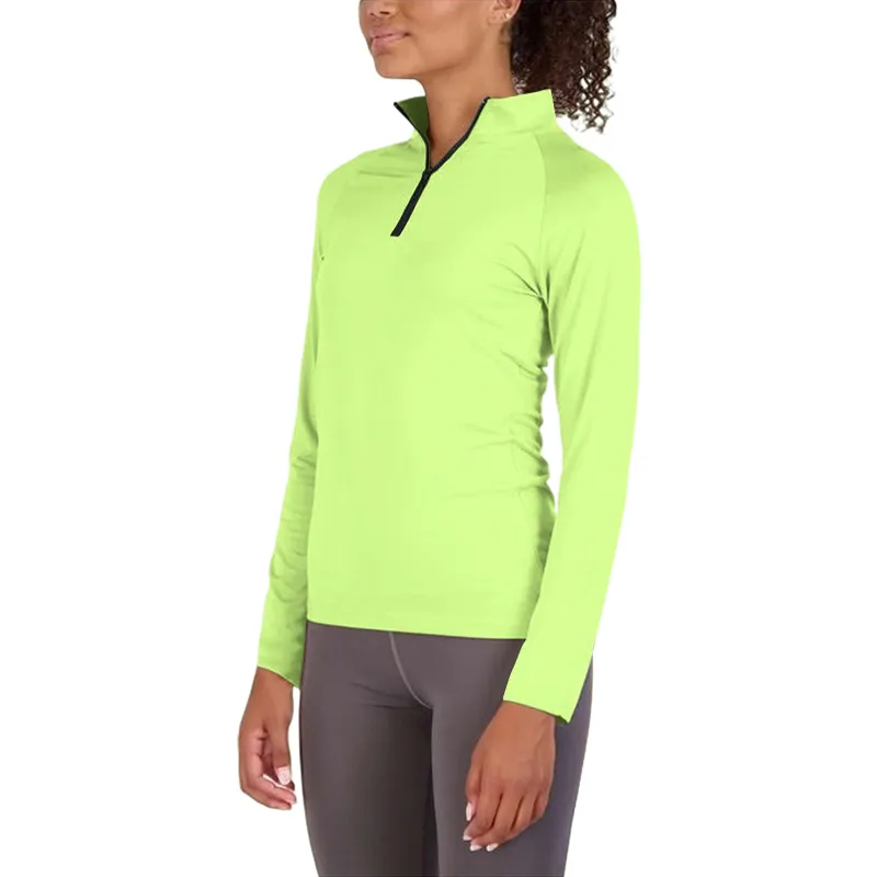 Womens Dry-Fit Long Sleeve Quarter Zip & Full Zip Up Hoodie Workout Jacket (Available in Plus)