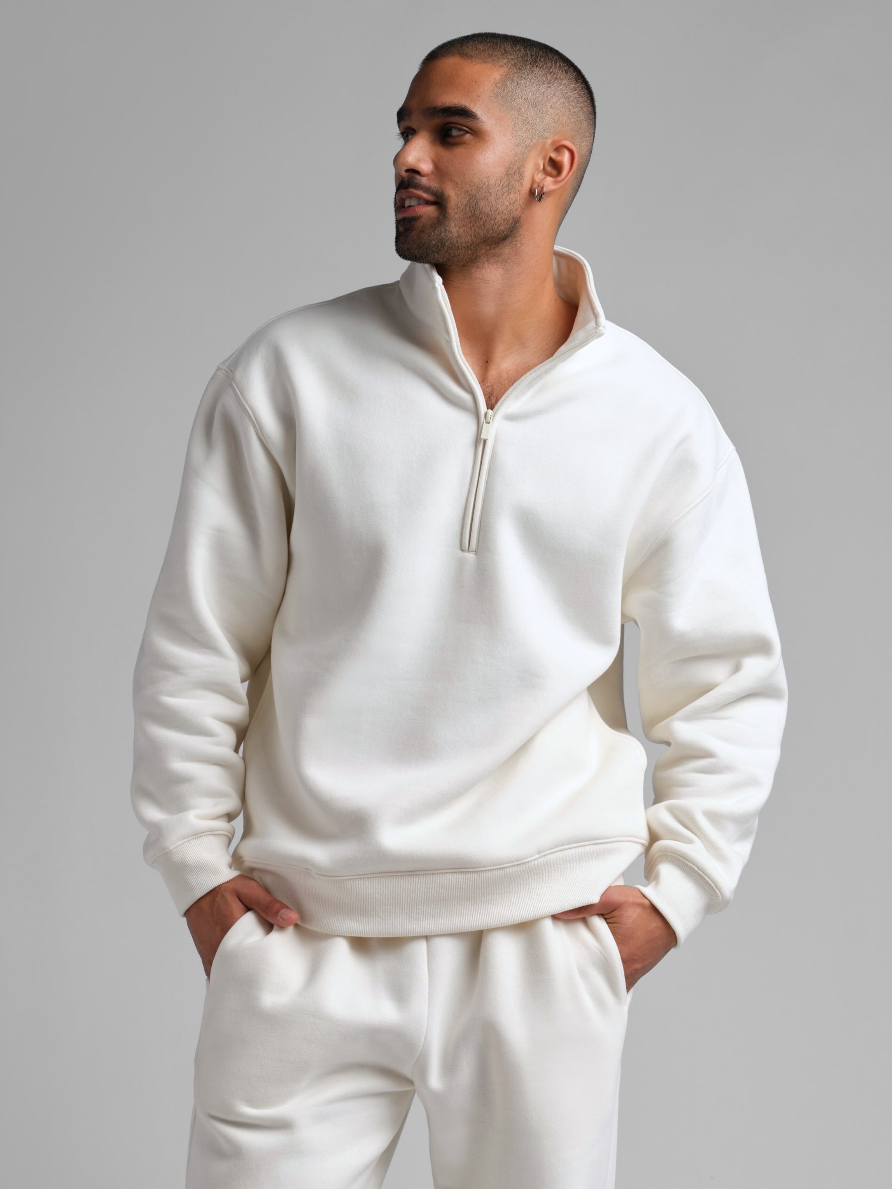 Basic Quarter Zip Mock Neck