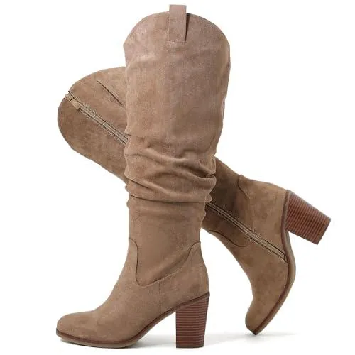 Luoika Women's Extra Wide Calf Knee High Boots