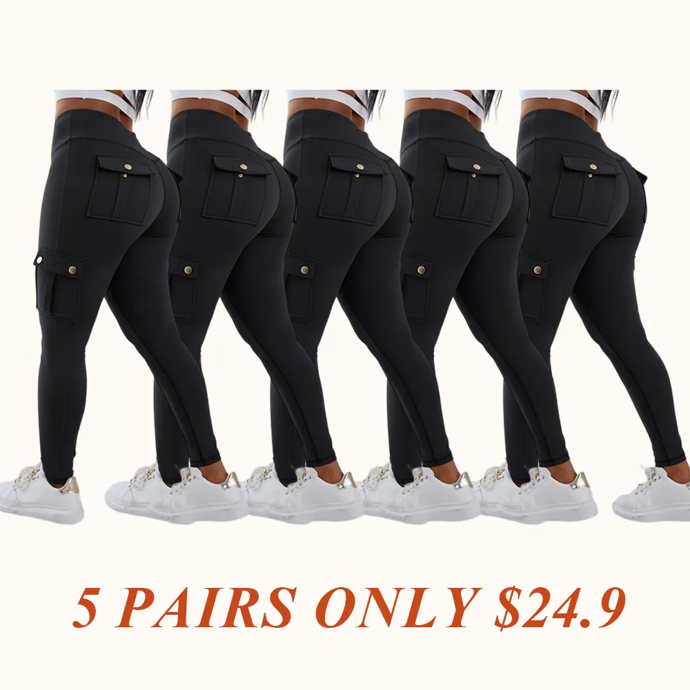 Womens Butt Lifting Leggings with Flap Pockets High