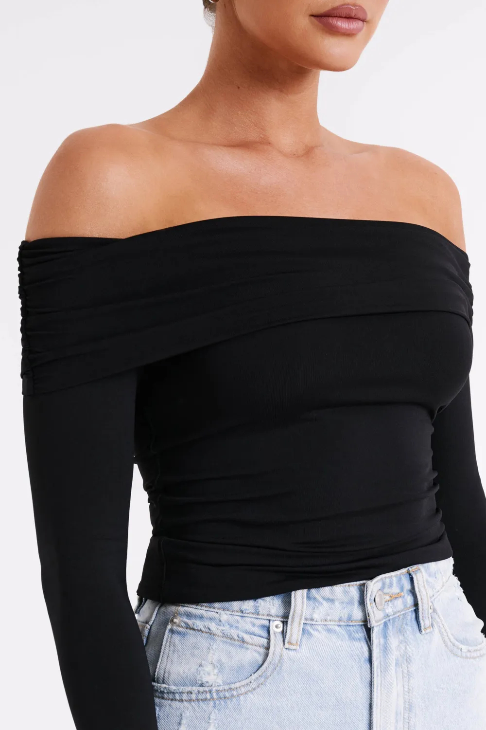 Recycled Nylon Off Shoulder Top