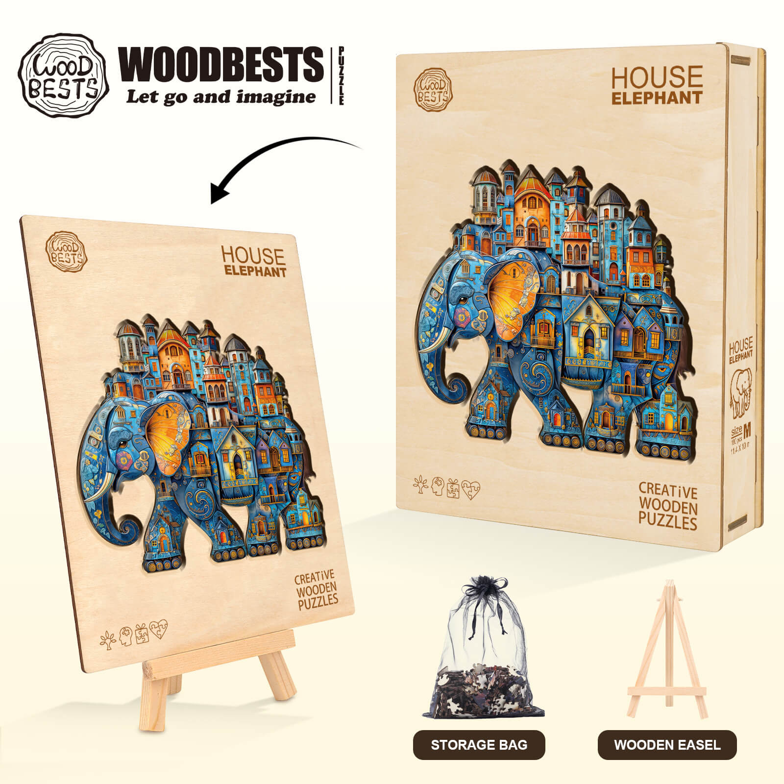 House  Elephant Wooden Jigsaw Puzzle