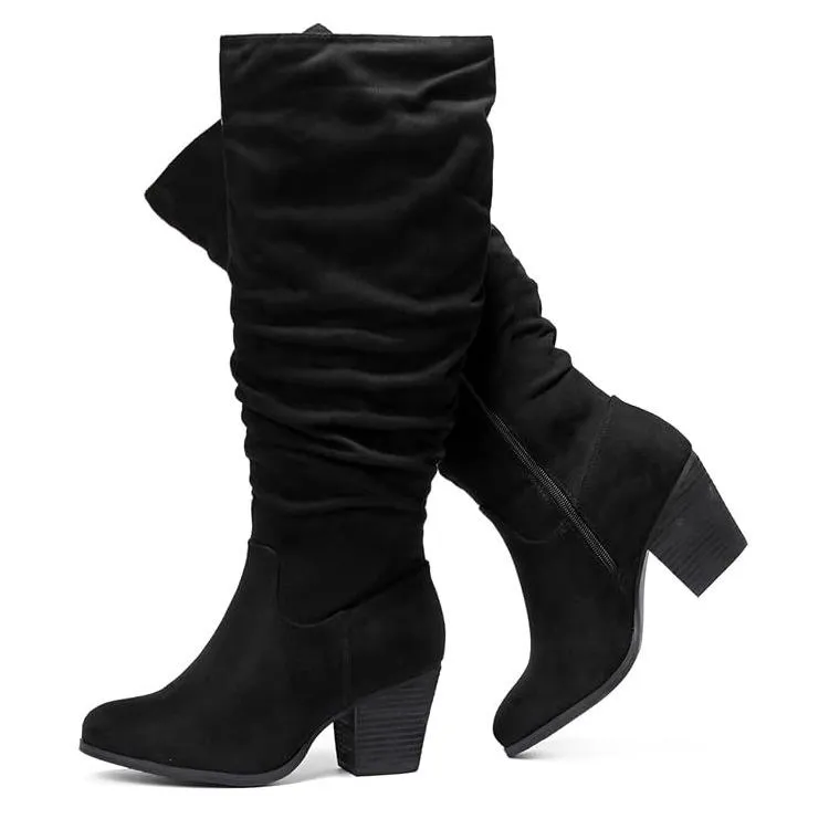 Luoika Women's Extra Wide Calf Knee High Boots